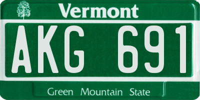 VT license plate AKG691