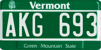 VT license plate AKG693