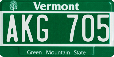 VT license plate AKG705