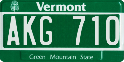 VT license plate AKG710