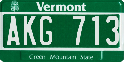 VT license plate AKG713