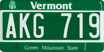VT license plate AKG719