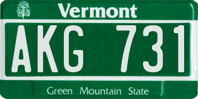VT license plate AKG731