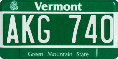 VT license plate AKG740