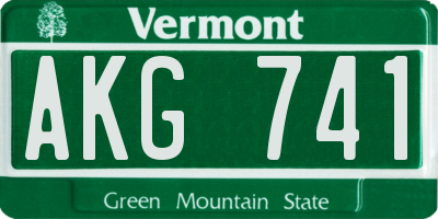 VT license plate AKG741