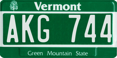VT license plate AKG744