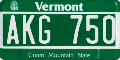 VT license plate AKG750