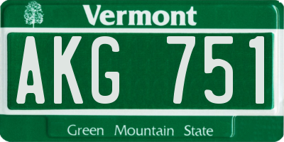 VT license plate AKG751