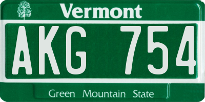 VT license plate AKG754