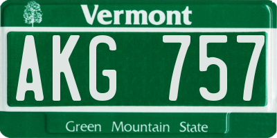 VT license plate AKG757