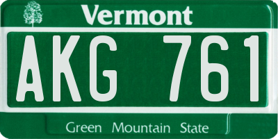 VT license plate AKG761
