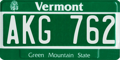 VT license plate AKG762