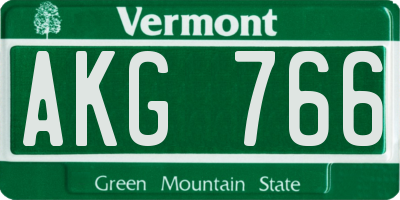 VT license plate AKG766