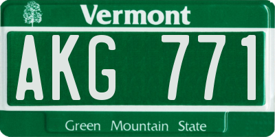 VT license plate AKG771