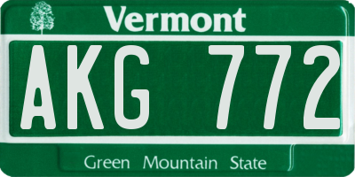 VT license plate AKG772