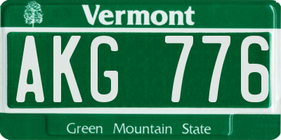 VT license plate AKG776