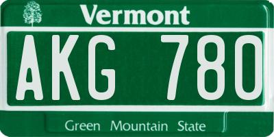 VT license plate AKG780