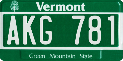 VT license plate AKG781