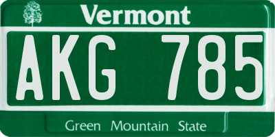 VT license plate AKG785