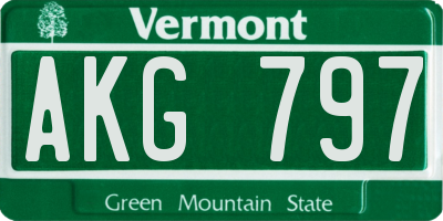 VT license plate AKG797