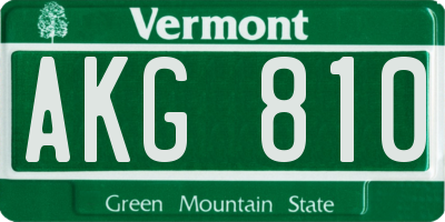 VT license plate AKG810