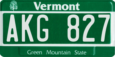 VT license plate AKG827