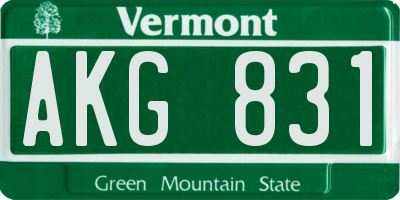 VT license plate AKG831