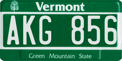 VT license plate AKG856