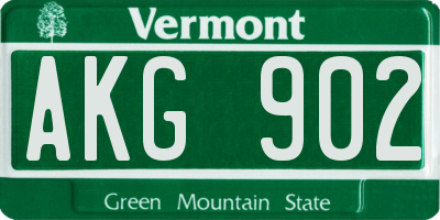 VT license plate AKG902