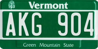 VT license plate AKG904