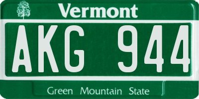 VT license plate AKG944