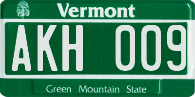 VT license plate AKH009