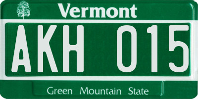 VT license plate AKH015