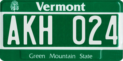 VT license plate AKH024