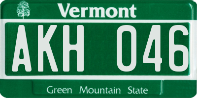 VT license plate AKH046