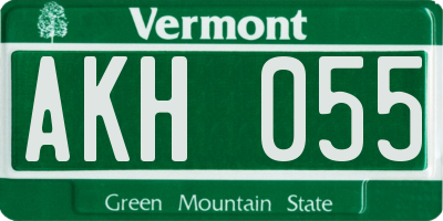 VT license plate AKH055