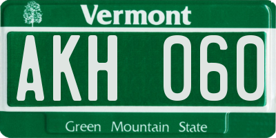 VT license plate AKH060