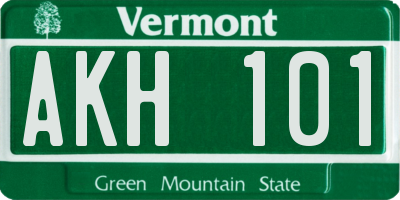 VT license plate AKH101
