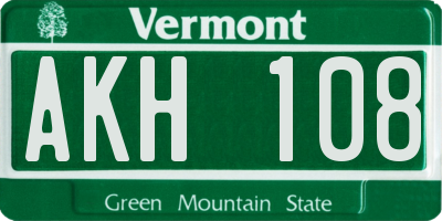 VT license plate AKH108