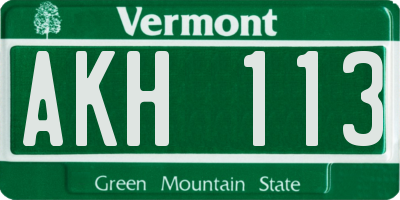 VT license plate AKH113