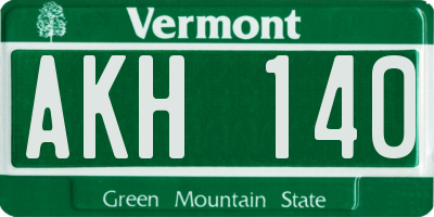 VT license plate AKH140