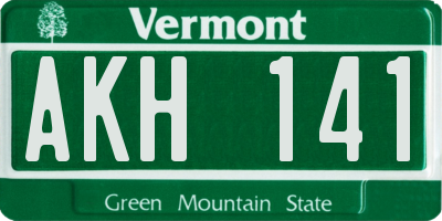 VT license plate AKH141