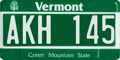 VT license plate AKH145