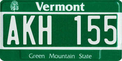 VT license plate AKH155
