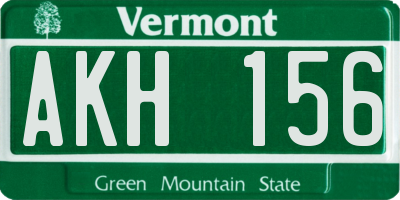 VT license plate AKH156