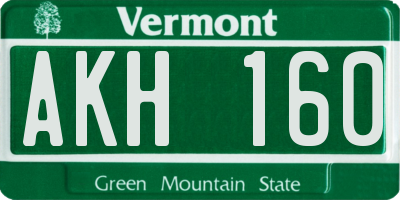 VT license plate AKH160