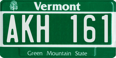 VT license plate AKH161