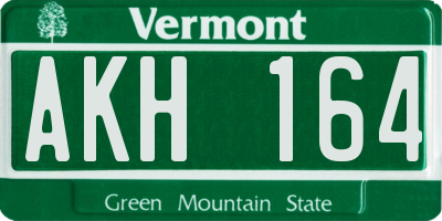 VT license plate AKH164
