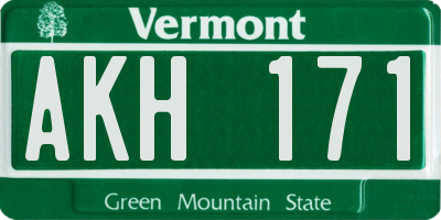 VT license plate AKH171