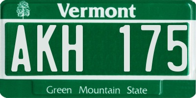VT license plate AKH175